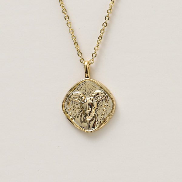 Jon Richard Gold Plated Molten Horoscope Pendant - Capricorn