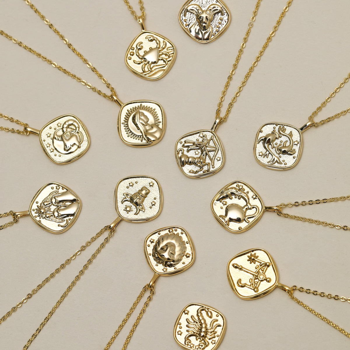Jon Richard Gold Plated Molten Horoscope Pendant - Capricorn