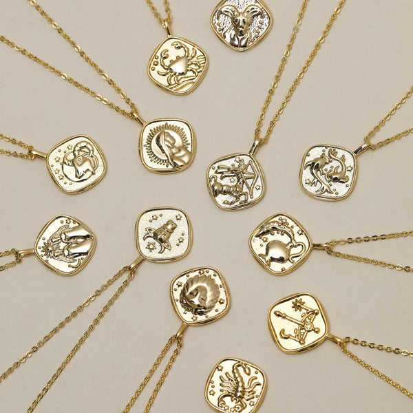 Jon Richard Gold Plated Molten Horoscope Pendant - Capricorn