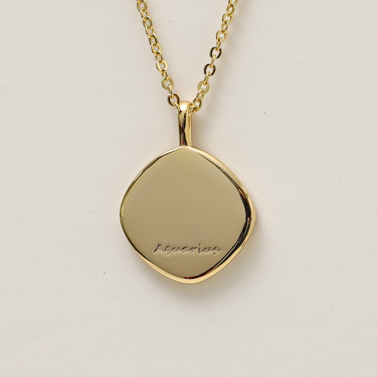 Jon Richard Gold Plated Molten Horoscope Pendant - Aquarius