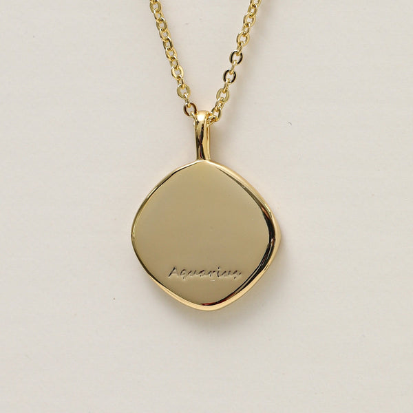 Jon Richard Gold Plated Molten Horoscope Pendant - Aquarius