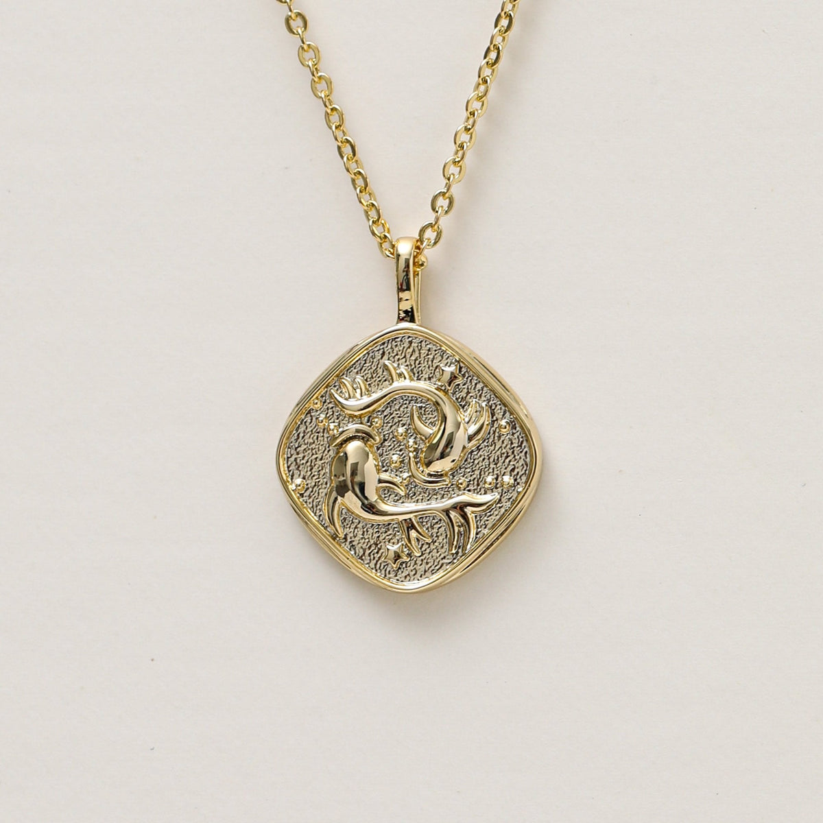 Jon Richard Gold Plated Molten Horoscope Pendant - Pisces