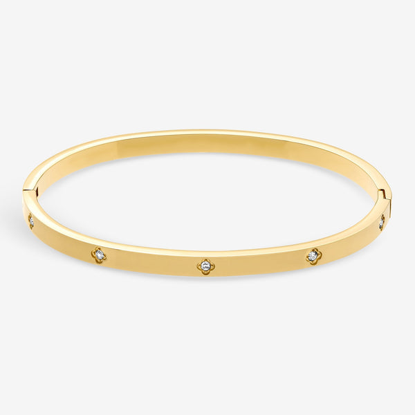 Jon Richard Gold Plated Waterproof Clover Bangle