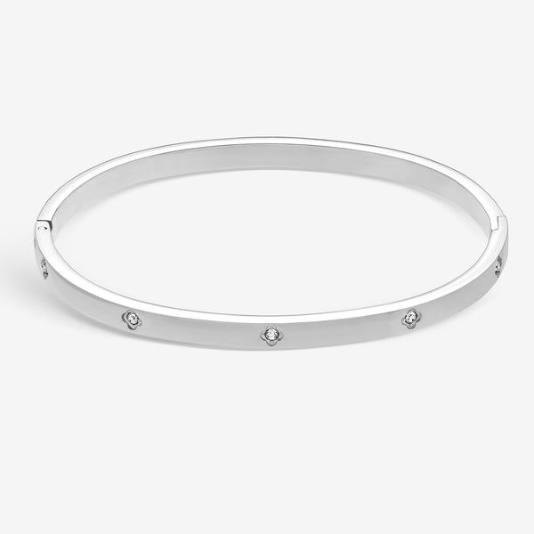 Jon Richard Sterling Silver Plated Waterproof Clover Bangle