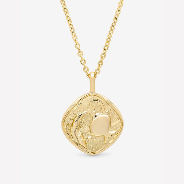 Jon Richard Gold Plated Molten Horoscope Pendant - Aquarius
