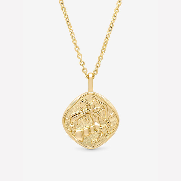 Jon Richard Gold Plated Molten Horoscope Pendant - Sagittarius