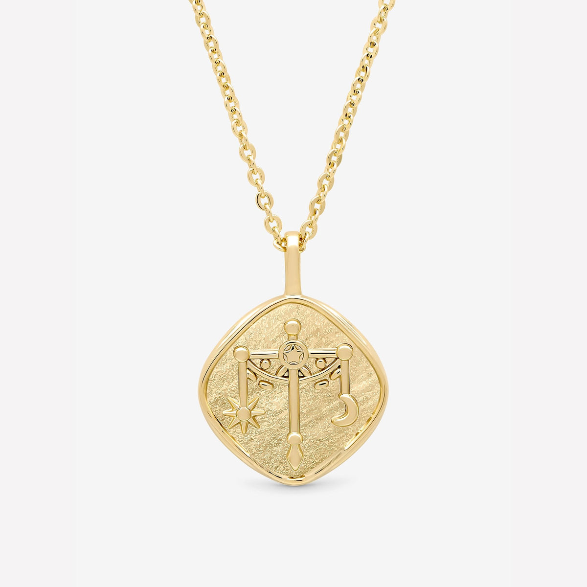 Jon Richard Gold Plated Molten Horoscope Pendant - Libra