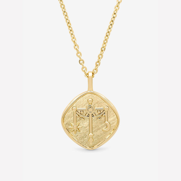 Jon Richard Gold Plated Molten Horoscope Pendant - Libra