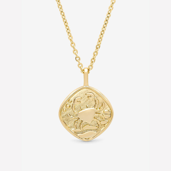 Jon Richard Gold Plated Molten Horoscope Pendant - Cancer