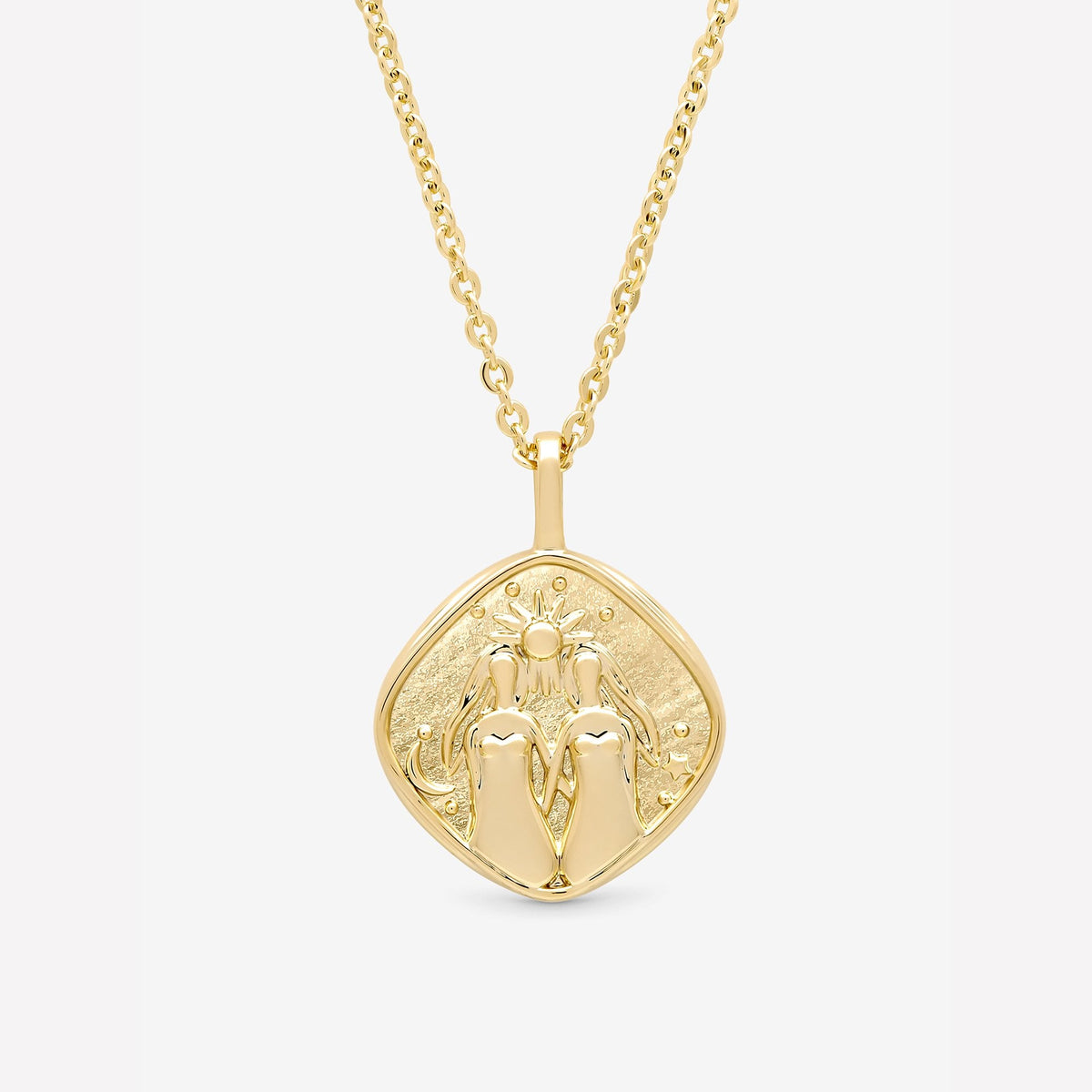 Jon Richard Gold Plated Molten Horoscope Pendant - Gemini