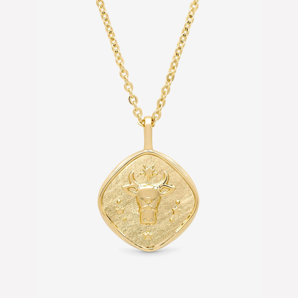 Jon Richard Gold Plated Molten Horoscope Pendant - Taurus