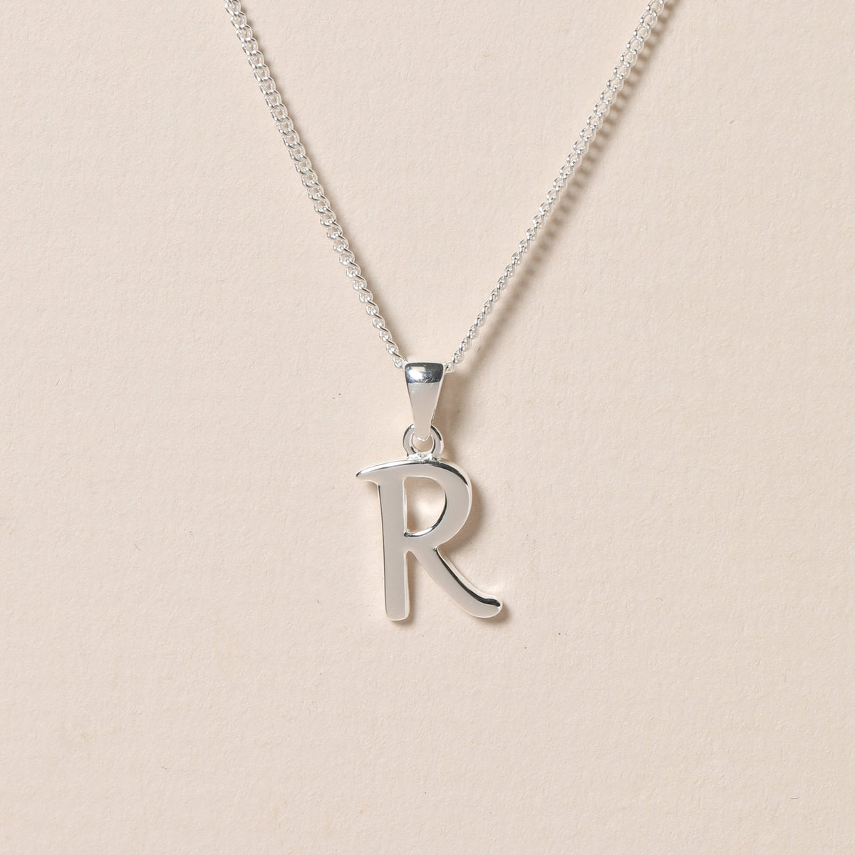 Simply Silver Sterling Silver 925 Initial Pendant - R