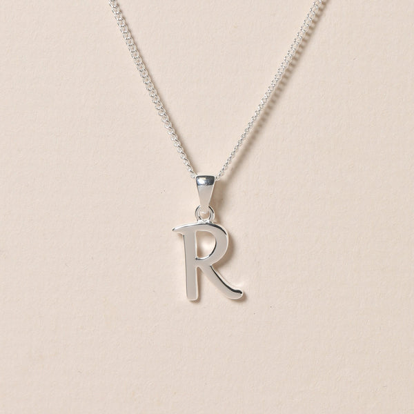 Simply Silver Sterling Silver 925 Initial Pendant - R