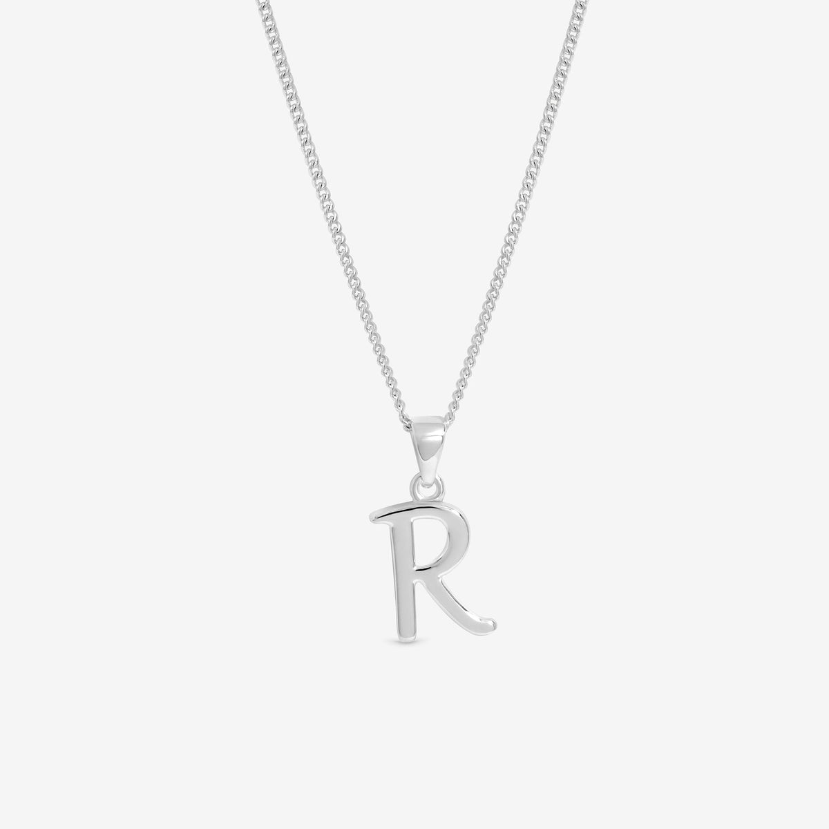 Simply Silver Sterling Silver 925 Initial Pendant - R