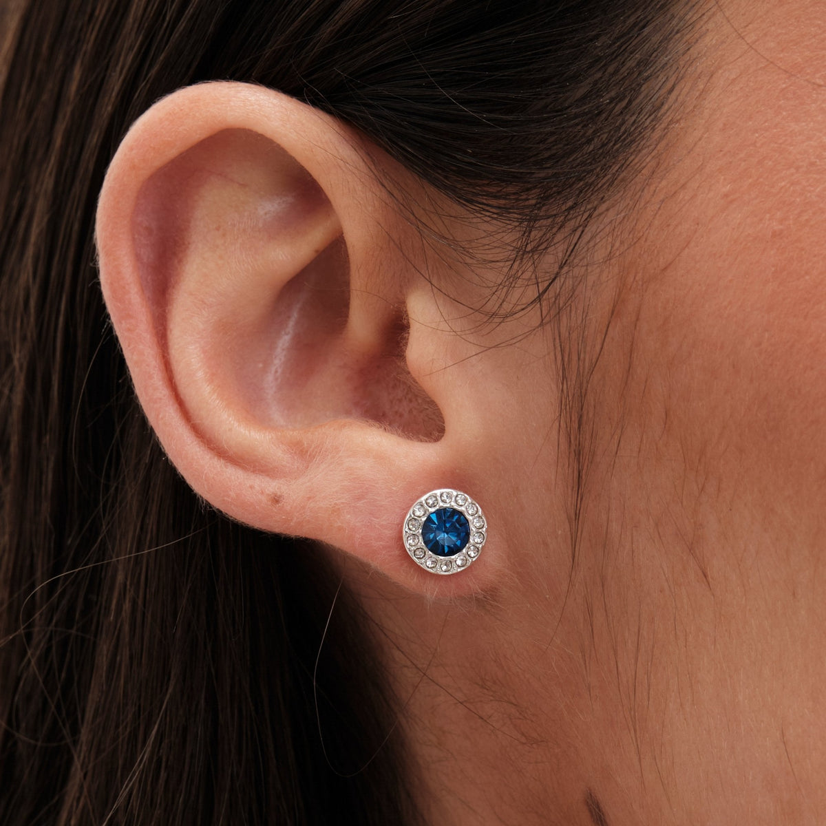 Sapphire And Crystal Twist Drop Trio Set - Gift Boxed