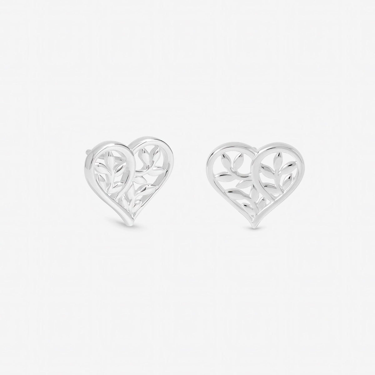 Inicio Sterling Silver Tree Of Love Heart Stud Earrings