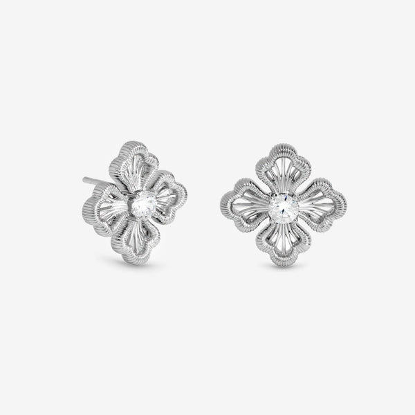 Inicio Sterling Silver Satin Clover Stud Earrings