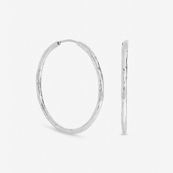 Inicio Sterling Silver Molten Large Sleeper Hoops