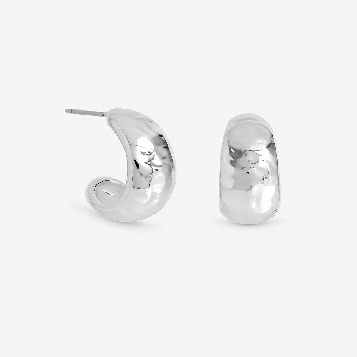 Inicio Sterling Silver Molten Hoop Earrings