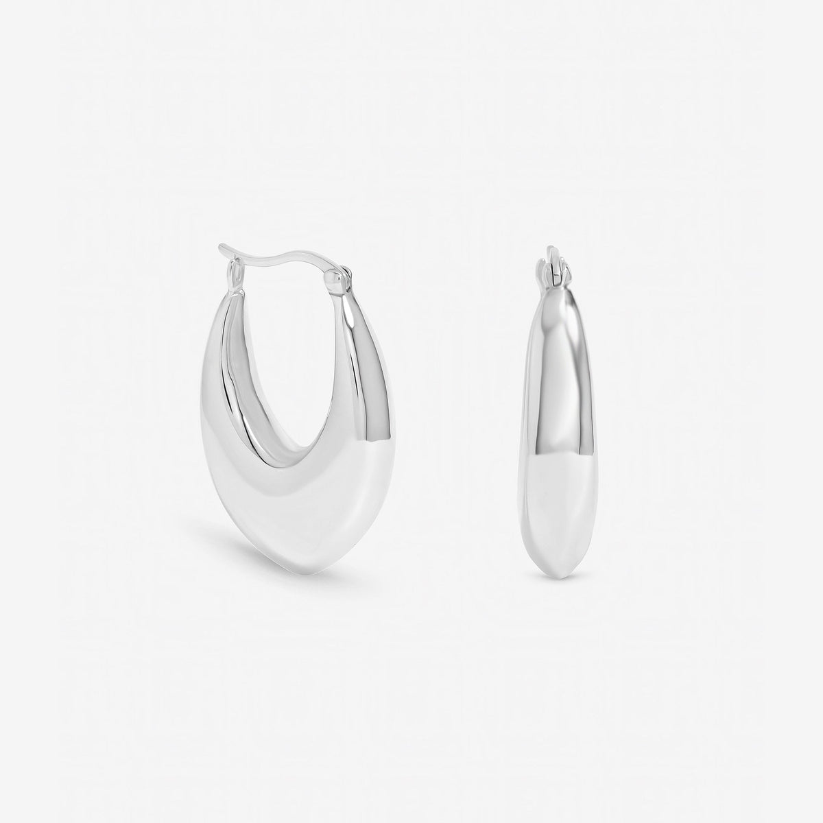 Inicio Sterling Silver Chunky Curved Creole Hoops