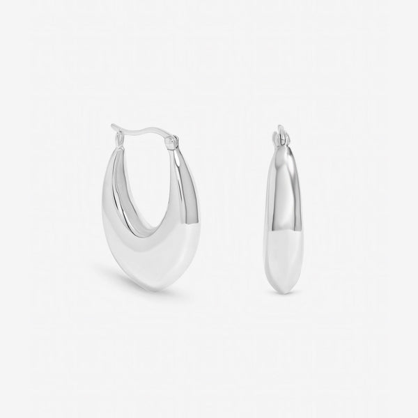 Inicio Sterling Silver Chunky Curved Creole Hoops