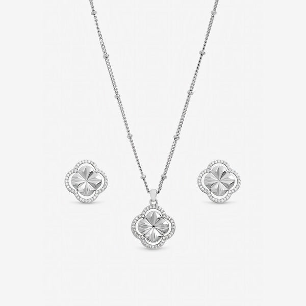 Inicio Sterling Silver Diamond Cut Clover Set - Gift Box