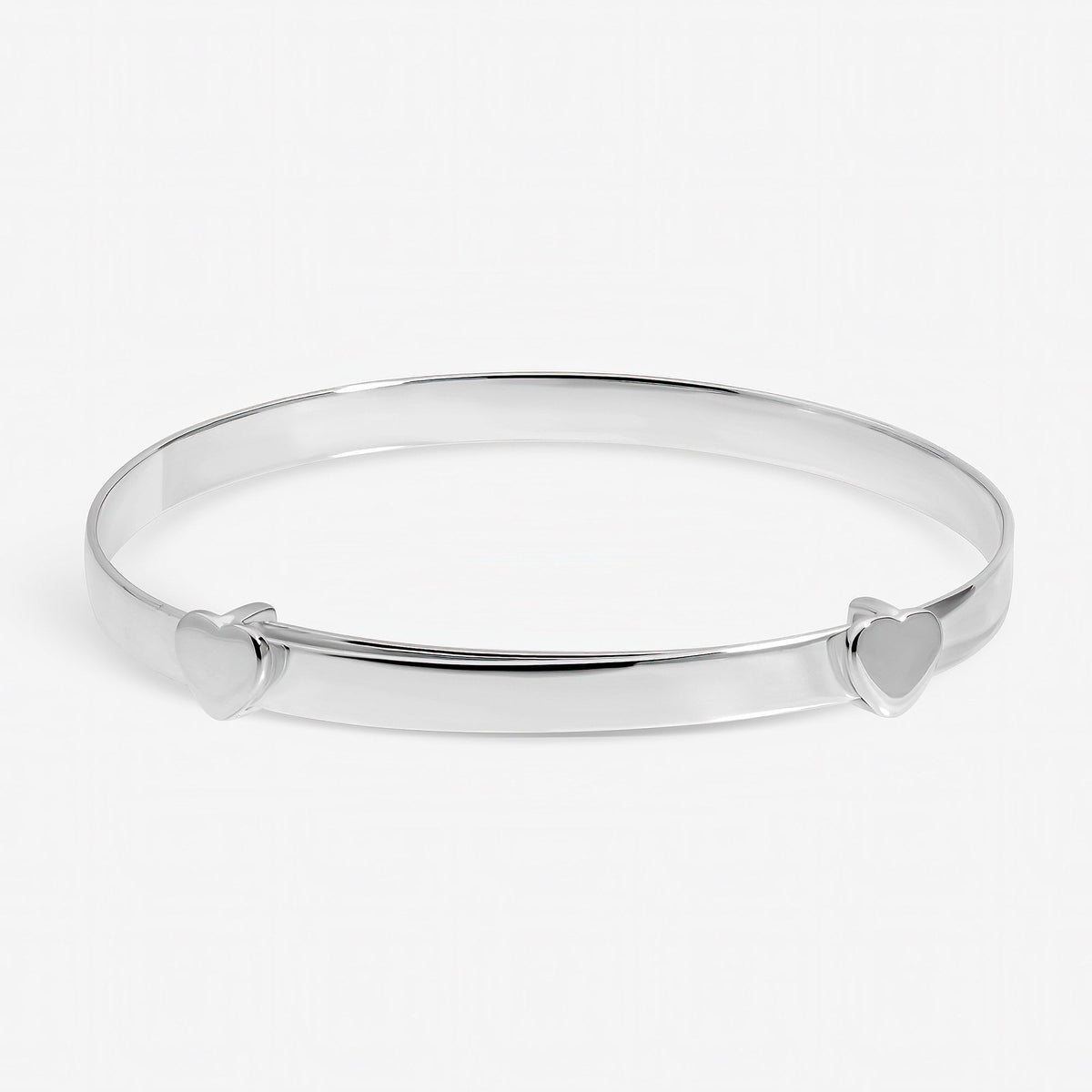 Inicio Sterling Silver Christening Heart Bangle - Gift Pouch