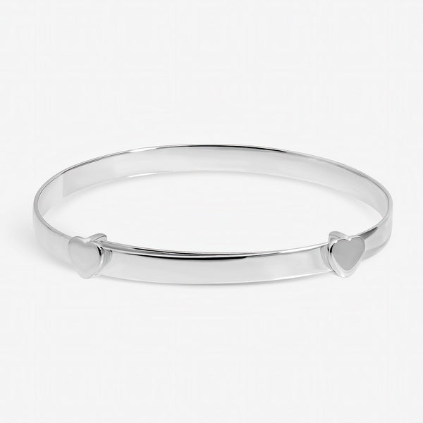 Inicio Sterling Silver Christening Heart Bangle - Gift Pouch