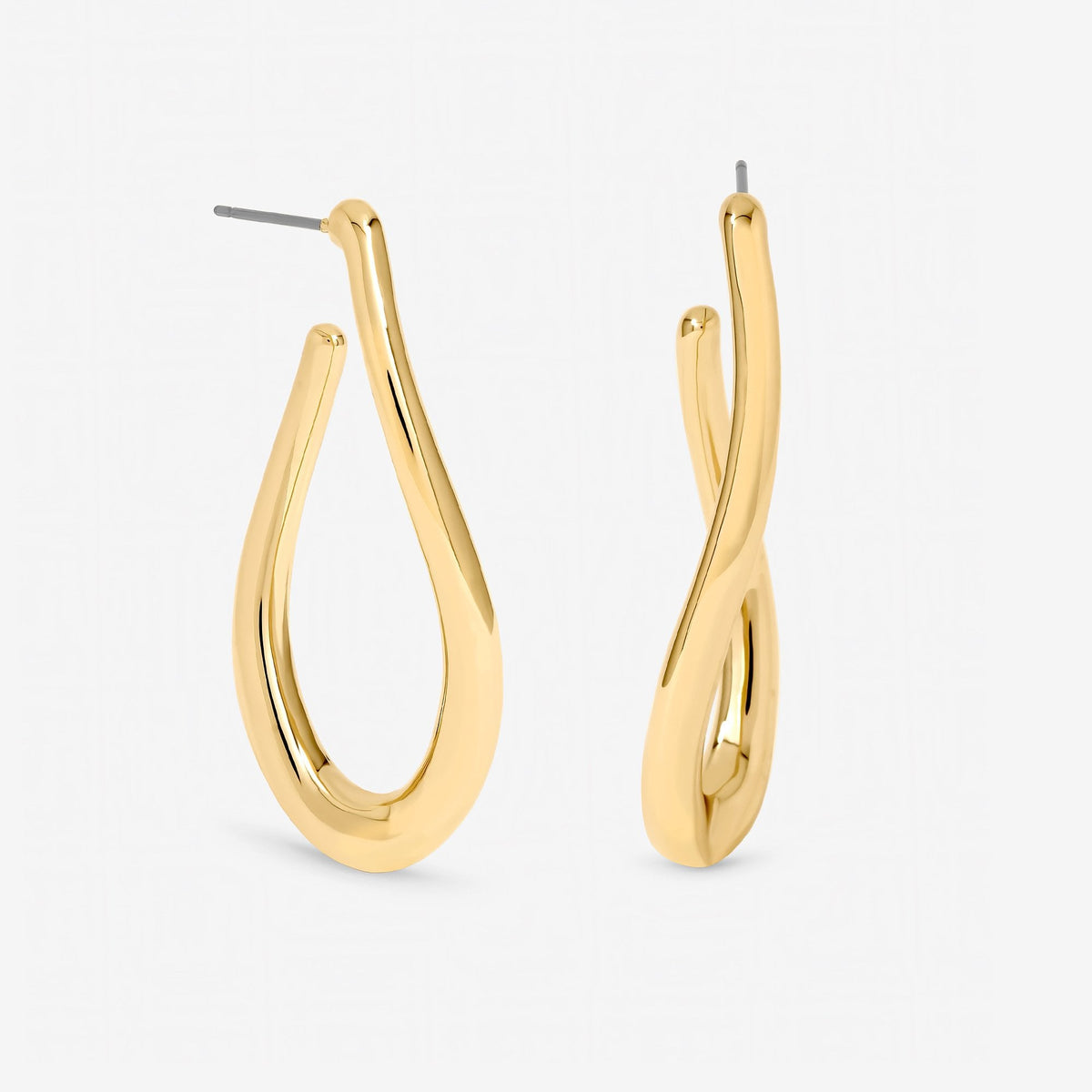 Mood Gold Plated Twist Hoop Earrings