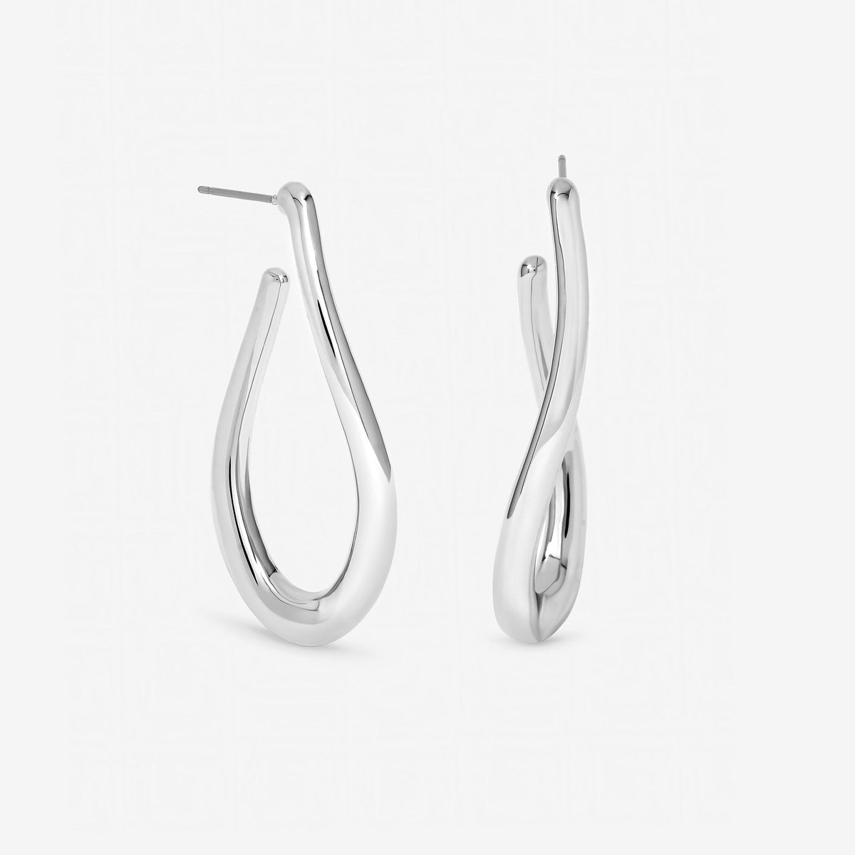 Mood Silver Plated Twist Hoop Earrings