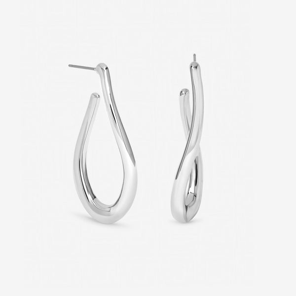 Mood Silver Plated Twist Hoop Earrings