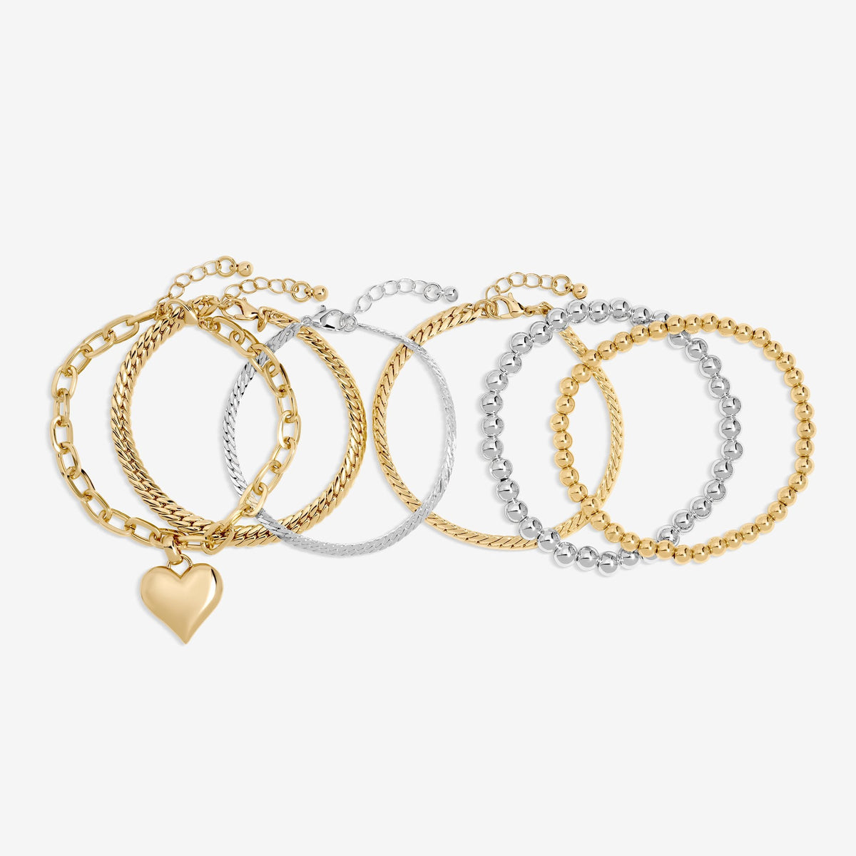 Mood Two Tone Heart Bracelet - Pack of