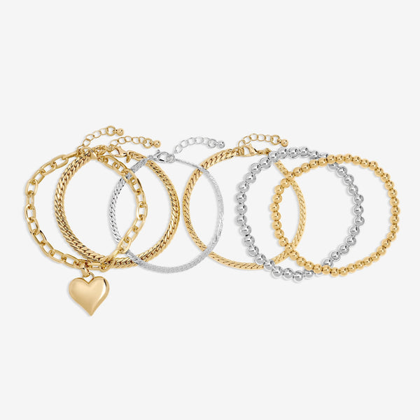 Mood Two Tone Heart Bracelet - Pack of