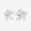 Mood Gold White Floral Earrings