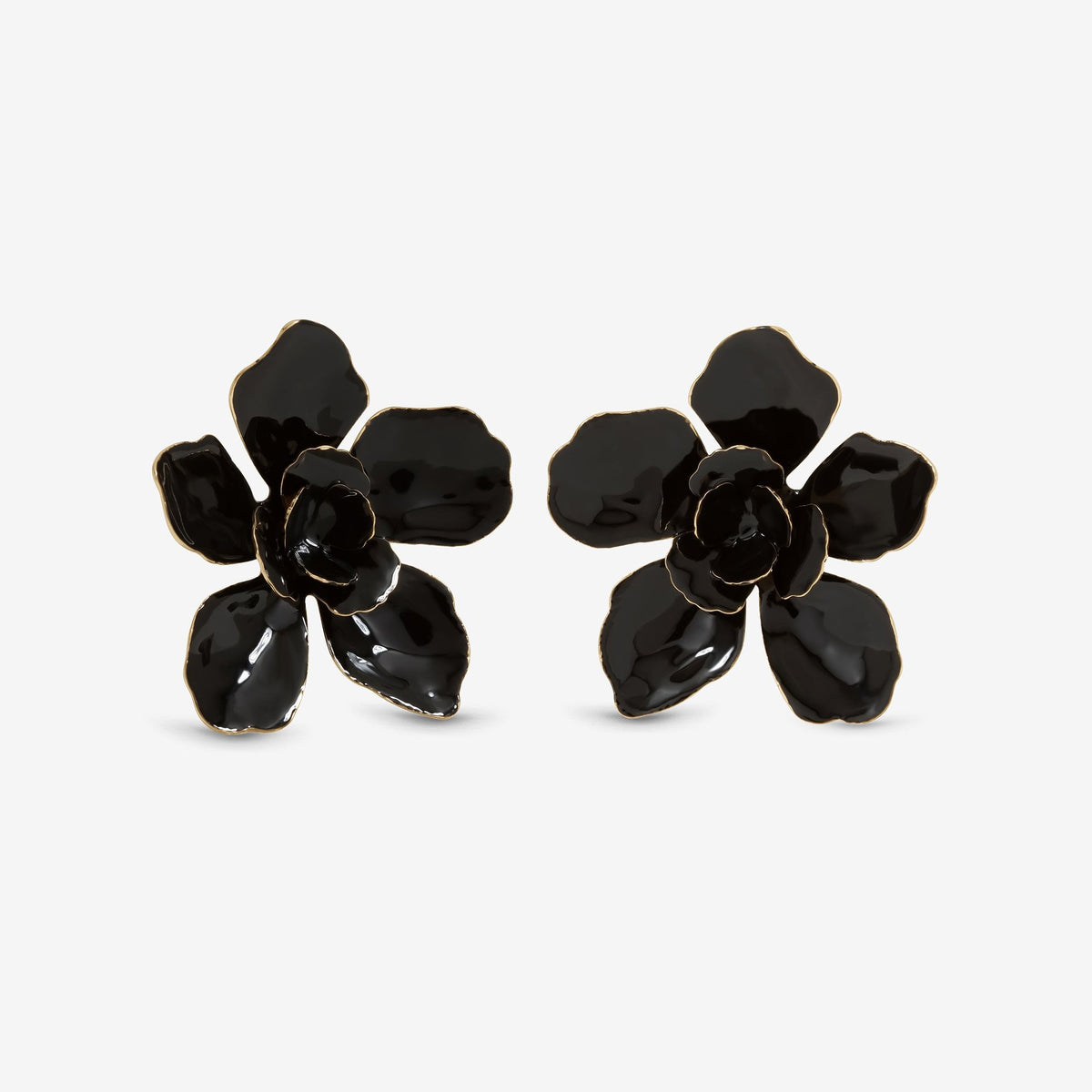 Mood Jet Statement Flower Earrings