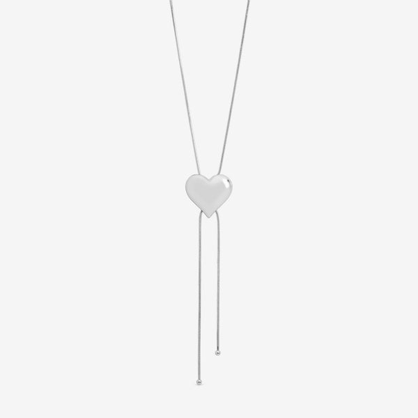 Mood Silver Plated Polished Heart Slider Necklace