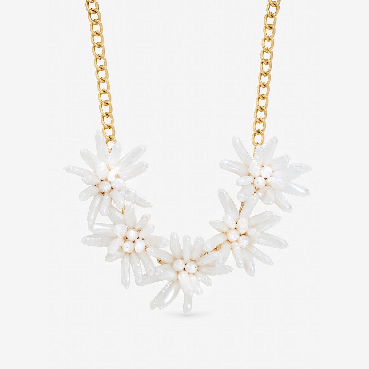 Mood Statement Pearl Floral Neckalce