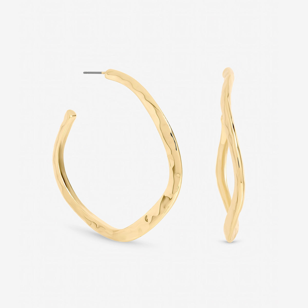 Mood Gold Plated Large Molten Hoops