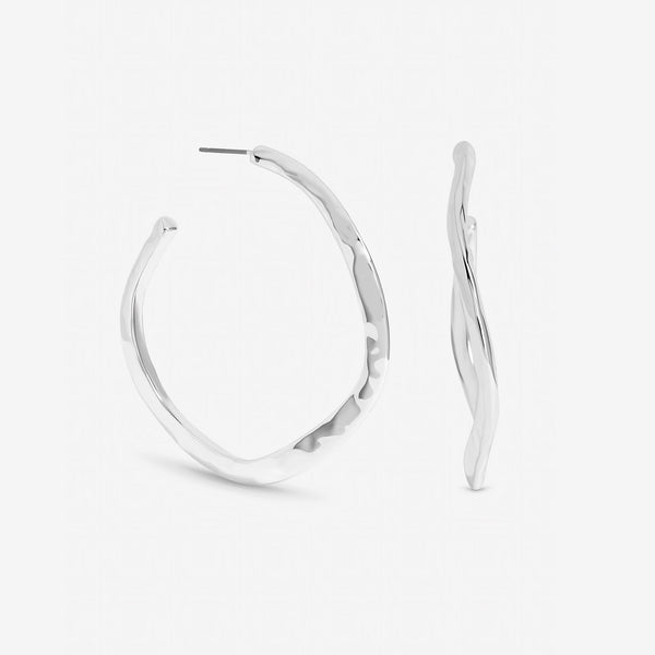 Mood Silver Plated Large Molten Hoops