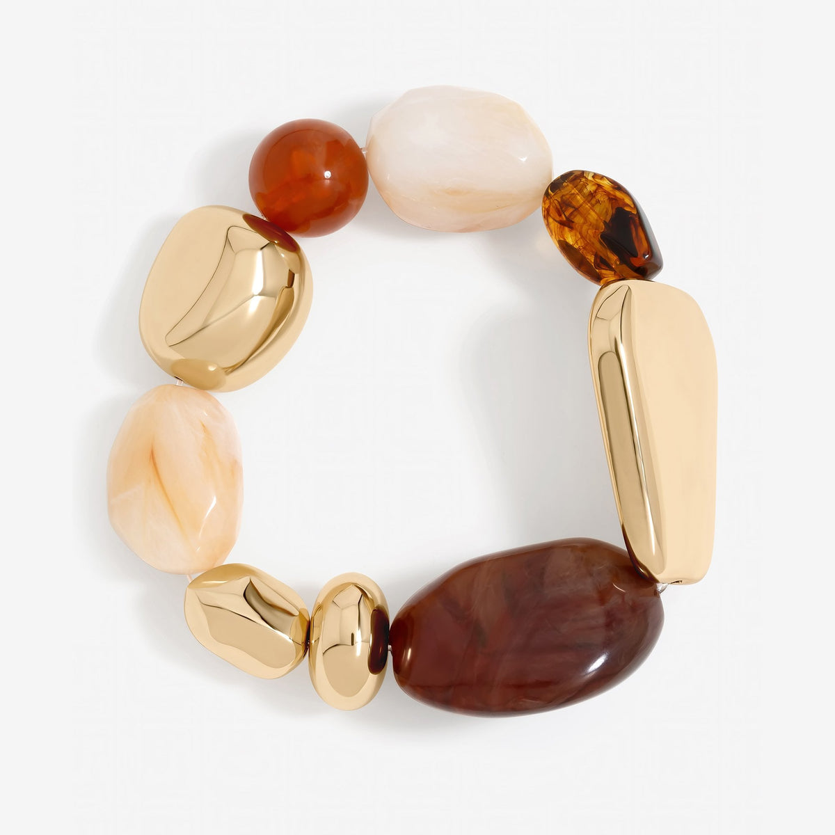 Mood Gold Polished and Resin Stretch Bracelet
