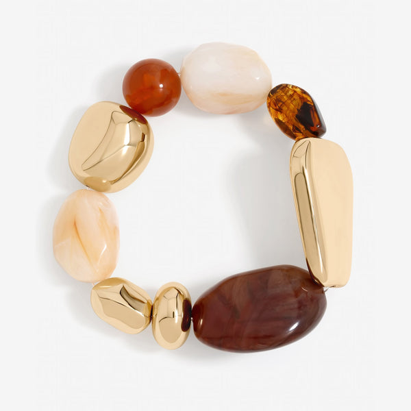 Mood Gold Polished and Resin Stretch Bracelet