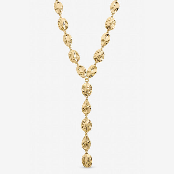 Mood Gold Polished Molten Y-Drop Necklace