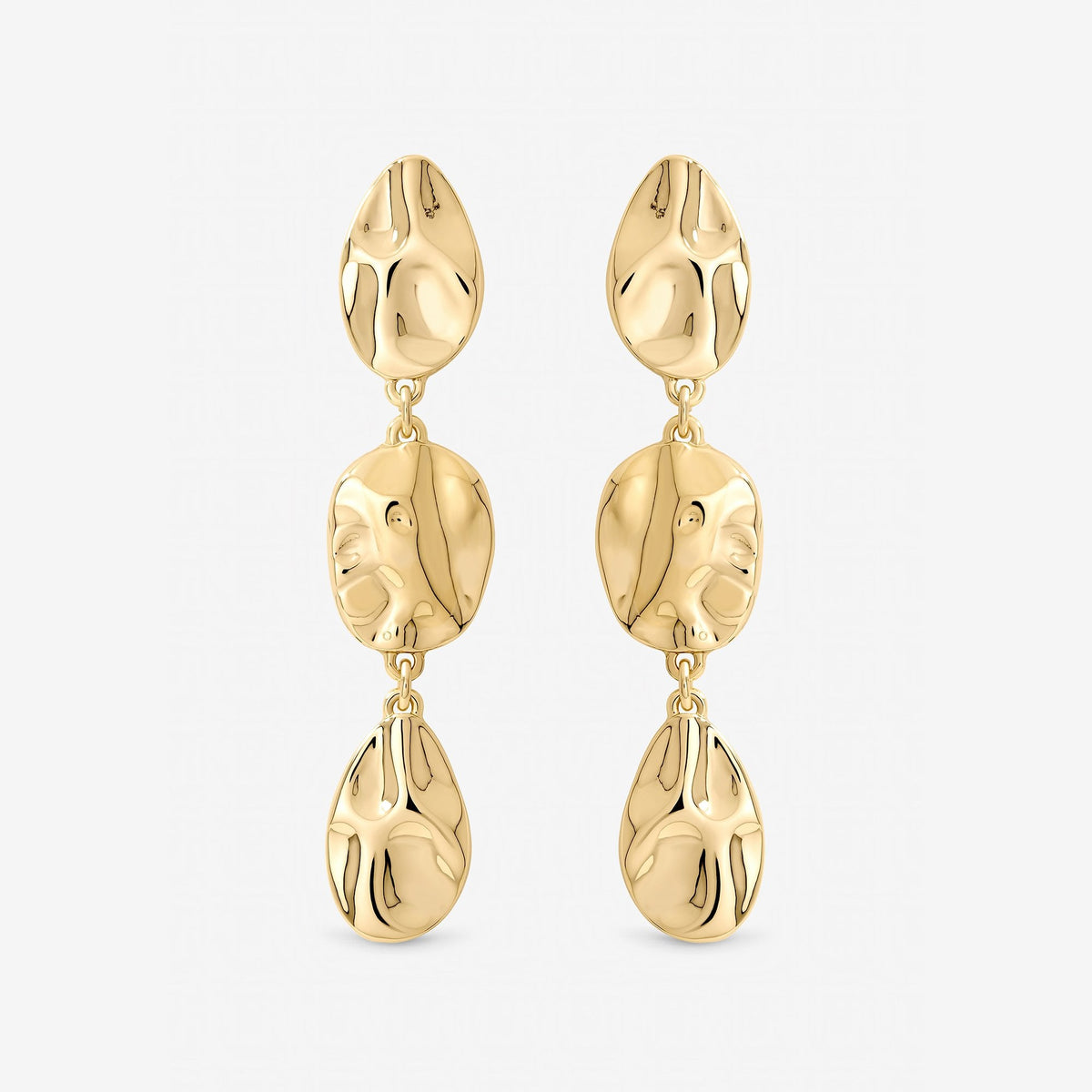 Mood Gold Polished Molten Drop Earrings
