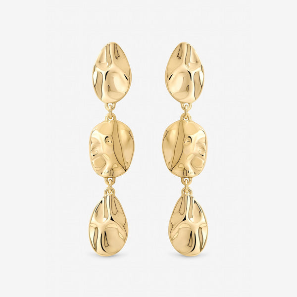 Mood Gold Polished Molten Drop Earrings