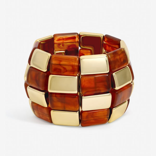 Mood Gold Plated and Resin Statement Stretch Bracelet