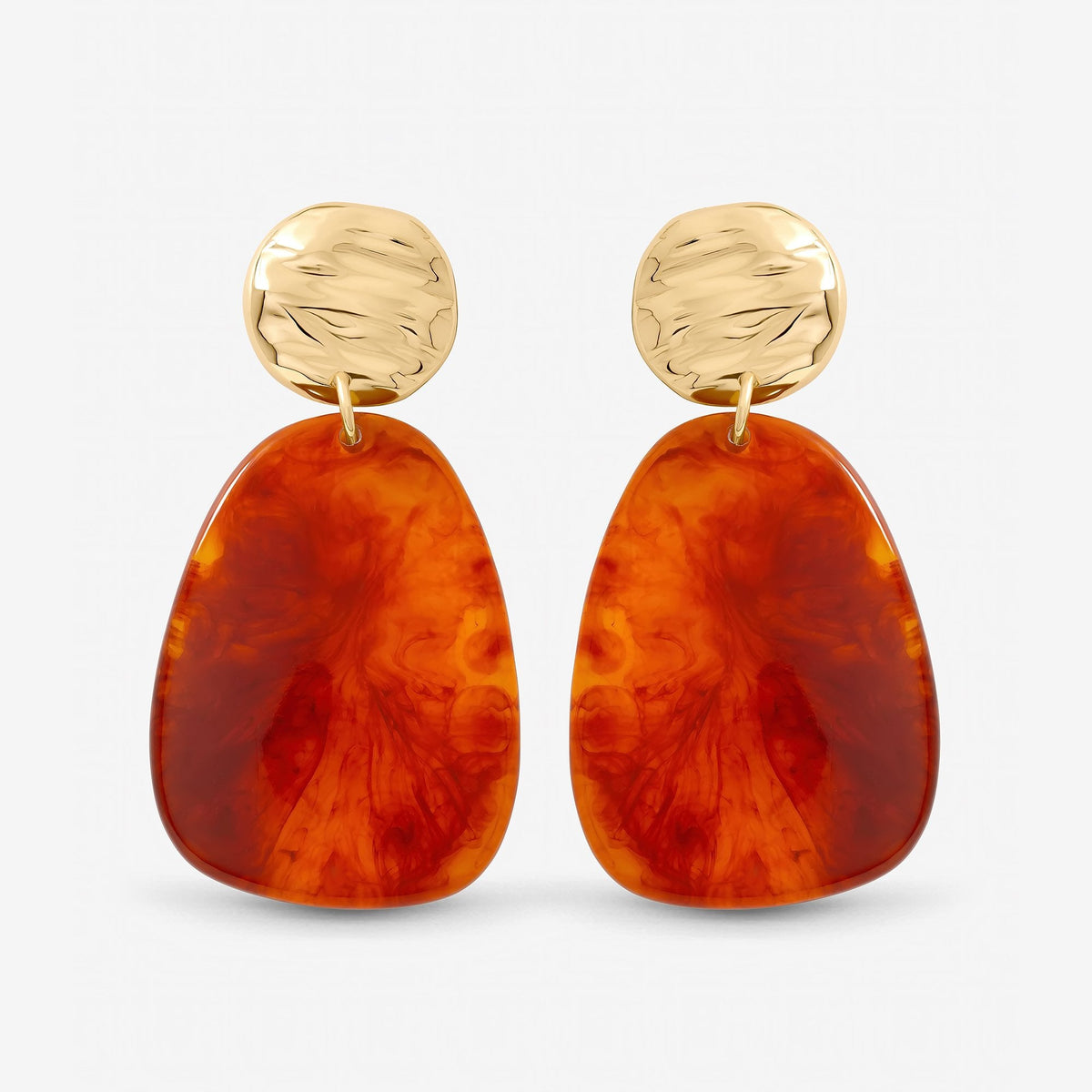Mood Gold Plated and Resin Statement Drop Earrings