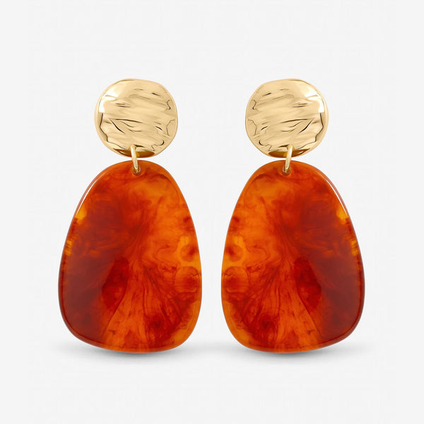 Mood Gold Plated and Resin Statement Drop Earrings