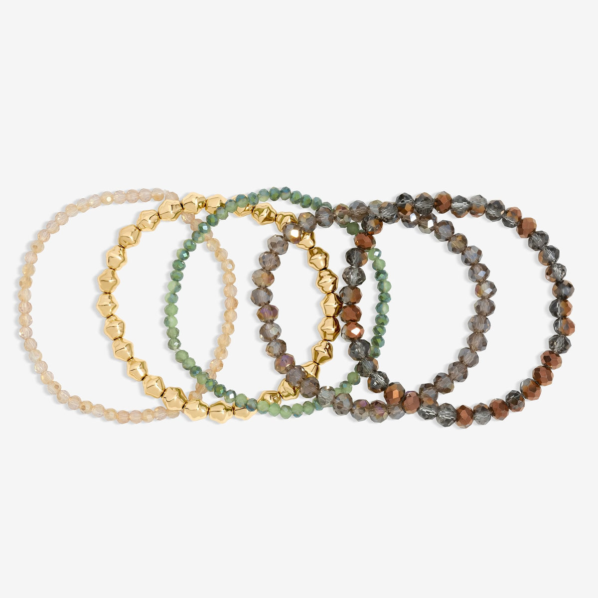 Mood Gold Plated and Polished Multi Colour Beaded Bracelets - Pack of 5