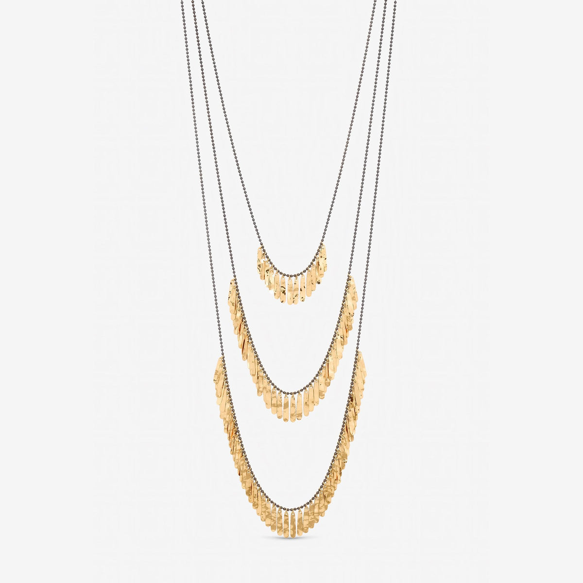 Mood Gold Plated Multi Row Shower Necklace