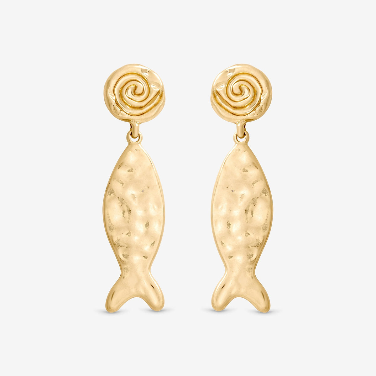 Mood Gold Molten Fish Statement Earrings